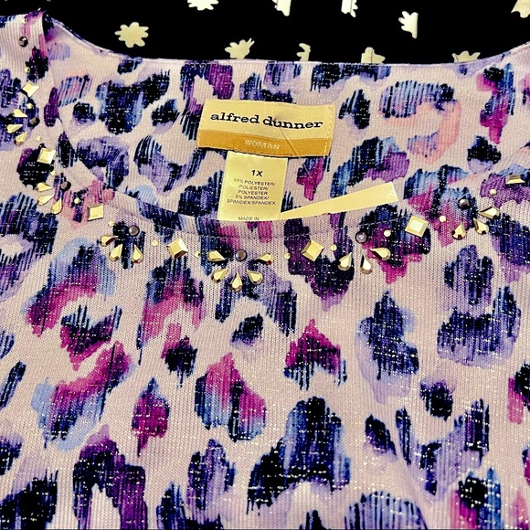 Women's Alfred Dunner Multi Color Pullover Top - Size 1x - Picture 6 of 6